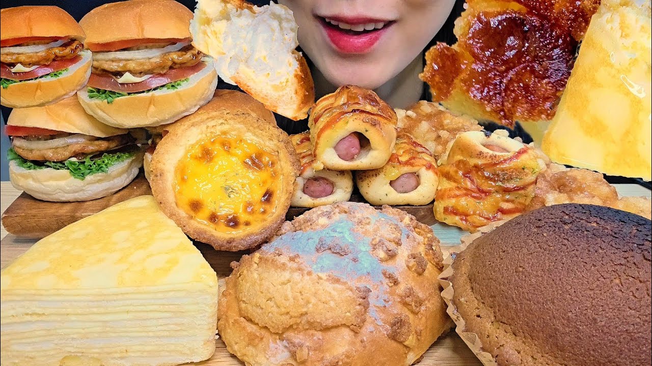 ASMR 파리바게트 빵먹방)베스트 메뉴만 데리고 왔는데 정말 맛있어요✨️✨️ 한입소시지빵,커피번 정말 최고👍👍🫓🥯🧀🥞