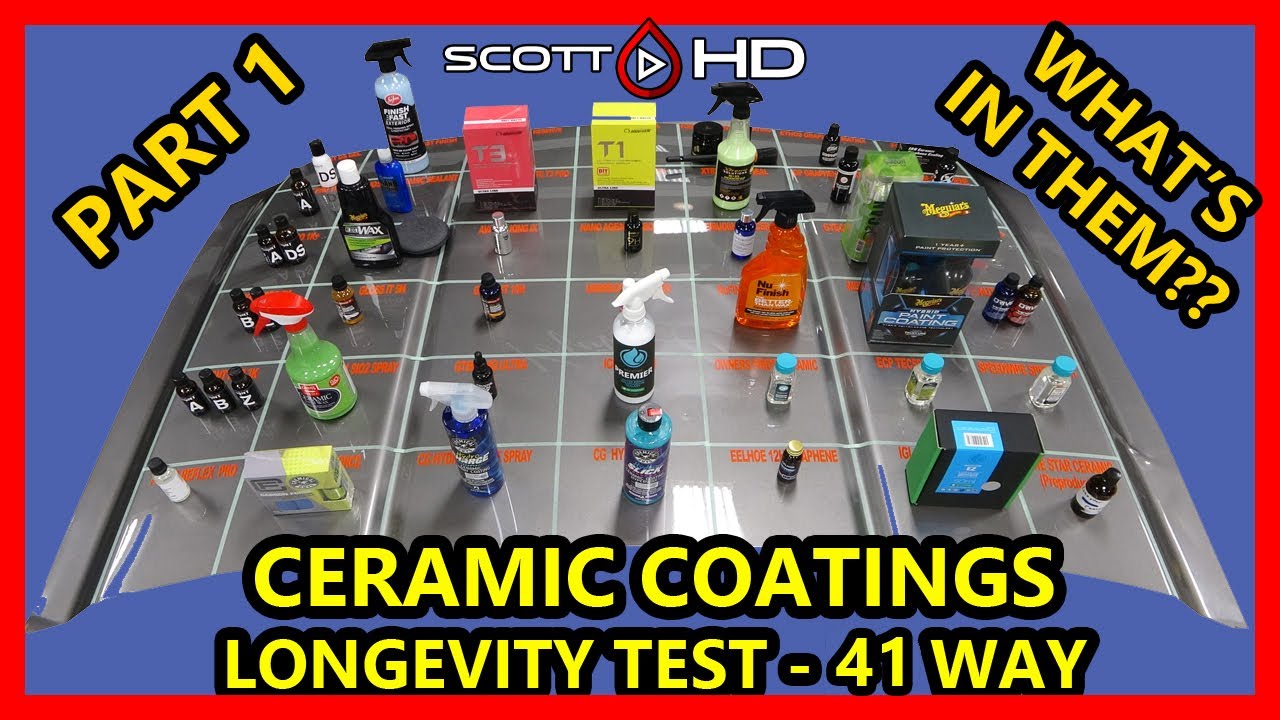 Ceramic Coating Longevity Test - 41 WAY - The ULTIMATE comparison test - PART 1 - PRODUCTS and SDS