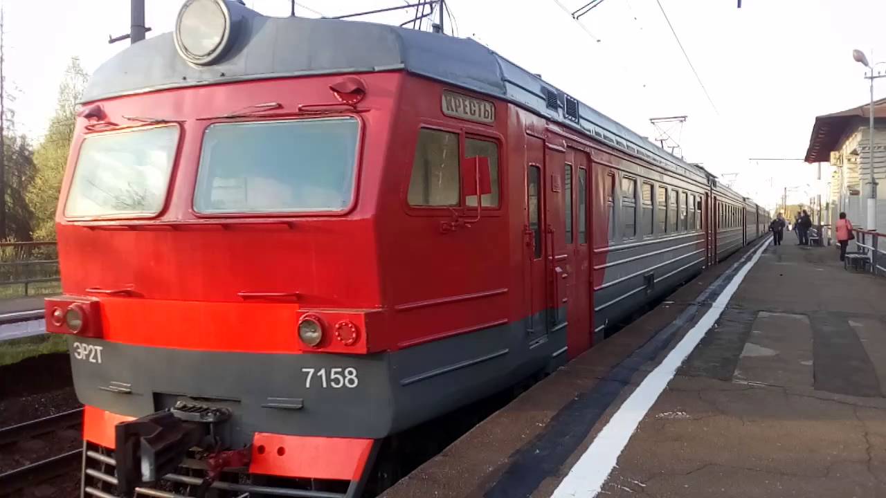 Электропоезд ЭР2Т-7158 платформа Зосимова Пустынь 8.05.2016