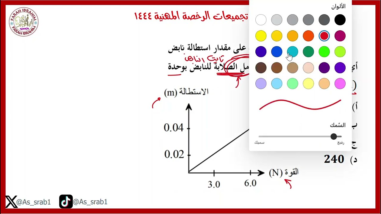 حل اختبار الرخصة المهنية فيزياء  1444 الجزء الأول
