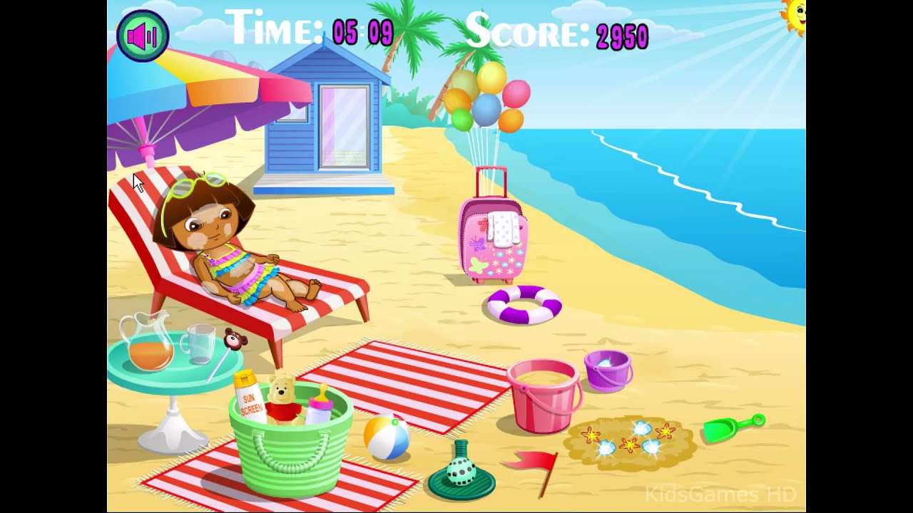 Dora The Explorer - Baby Dora at Beach - English Dora Game Movie