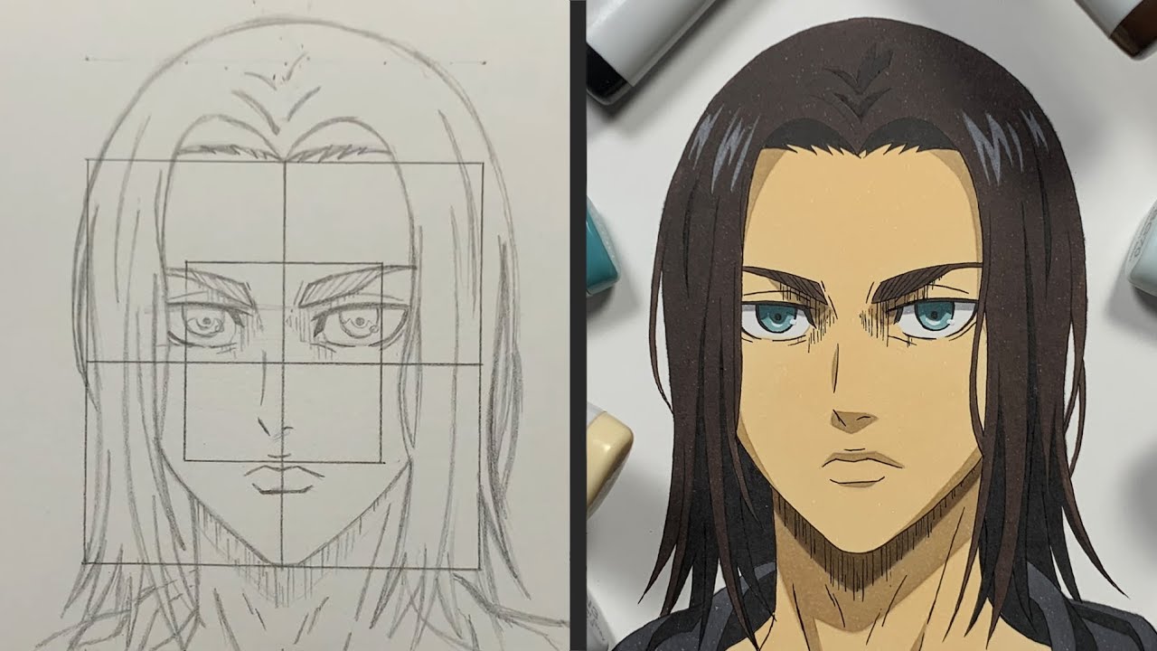 How to Draw Eren Yeager Easy - Attack on Titan Season 4 (Shingeki no Kyojin / 進撃の巨人)