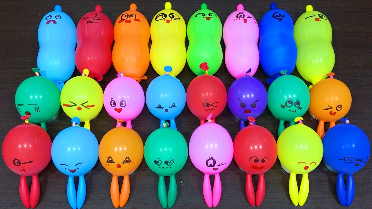 Making GLOSSY Slime with FUNNY BALLOONS!! Satisfying Video #107