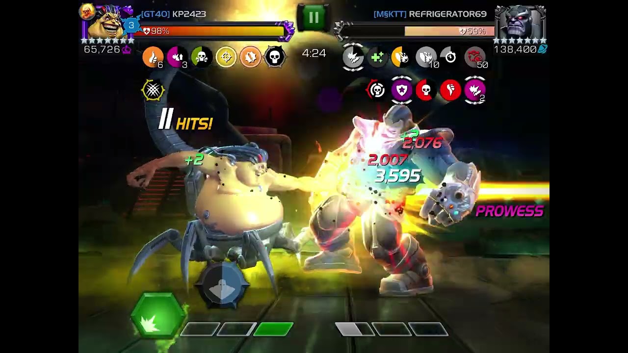 Mojo vs Deathless Thanos Node 38 Ebb & Flow Knockdown/Aggression Prowess AW S64 Mcoc