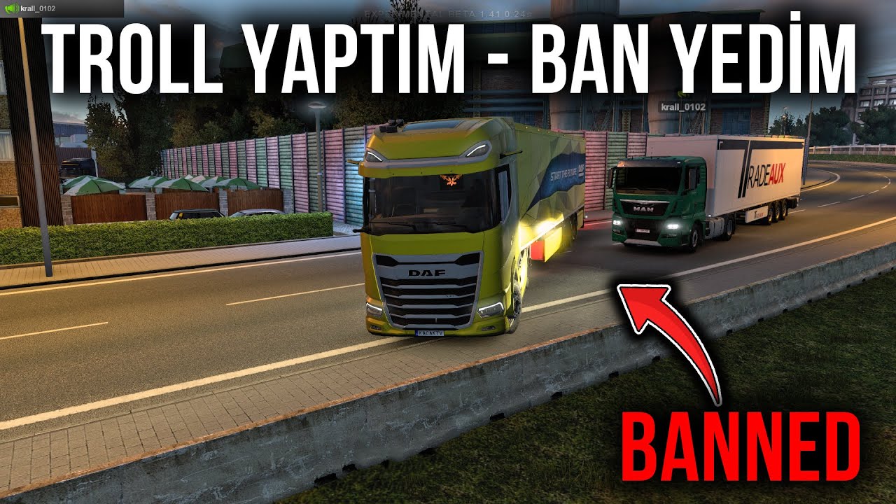 OYUNU TROLLEDİM VE BAN YEDİM !! ETS 2 MULTIPLAYER