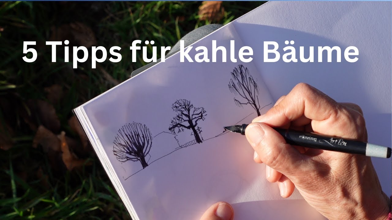 kahle Bäume zügig skizzieren: 5 Tipps für Urban Sketching im Winter