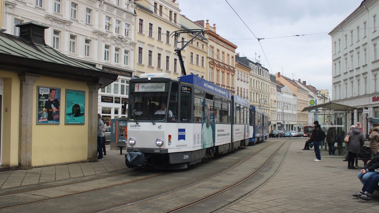 [🇩🇪D] GVB Görlitz - Tatra KT4DMC #2319+#2311 - [🚋1➡️WEINHÜBEL]