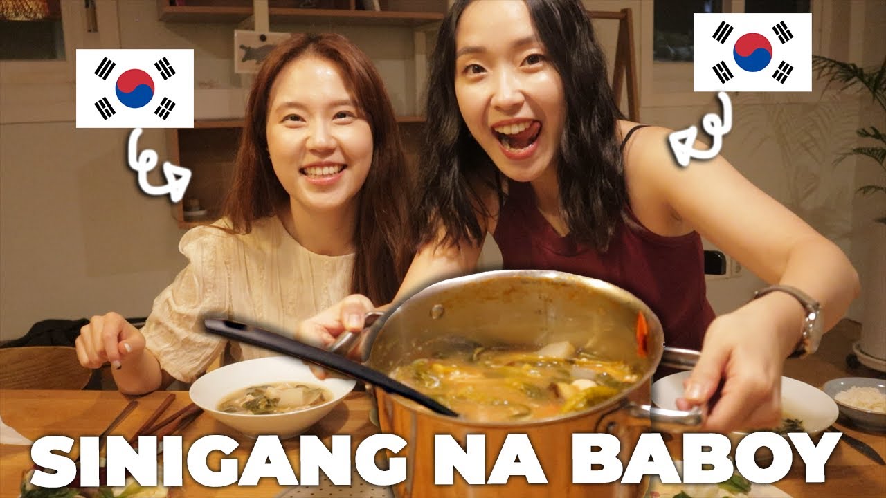 Korean Girls' First Time Cooking Filipino Soup Sinigang! (ft. Genshin Impact)