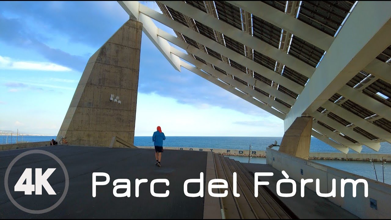 Exploring Parc del Fòrum, Barcelona in Stunning 4K | A Tour of the City's Hidden Gem!