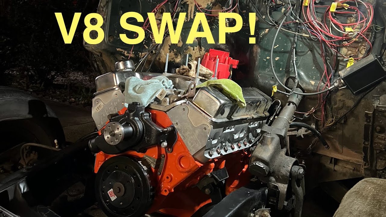 V8 SWAP! 6 to 8 in a 1949 Chevy 3100 and steering box clearance