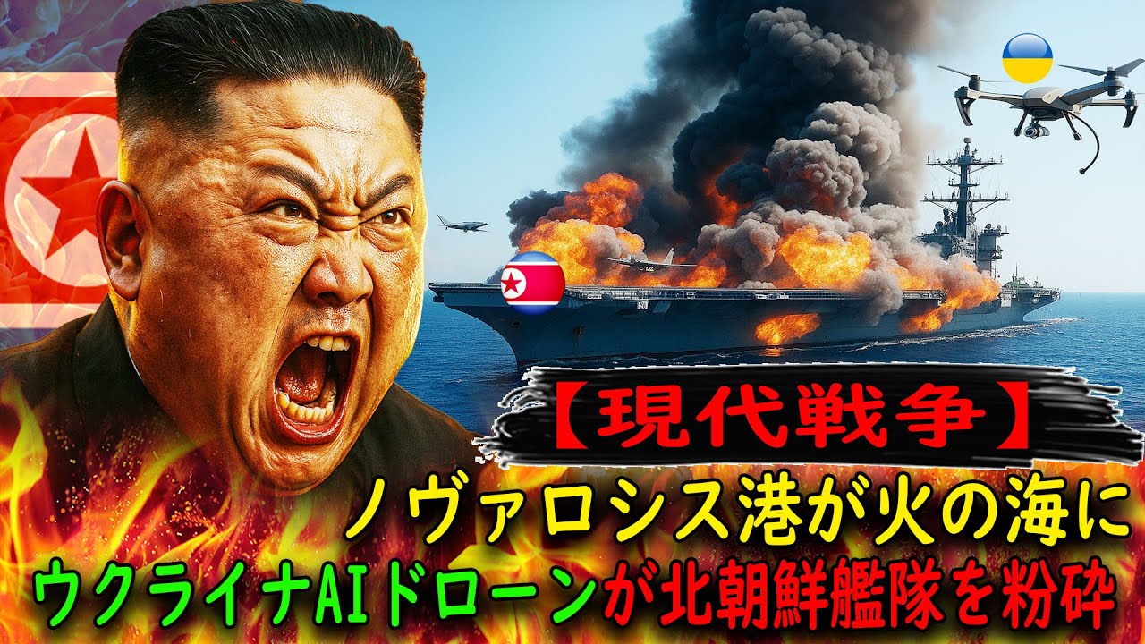 【現代戦争】ノヴァロシス港炎上！ウクライナのAIドローンが北朝鮮艦隊を粉砕 ― NATOが震えた&ldquo;逆転戦争&rdquo;！