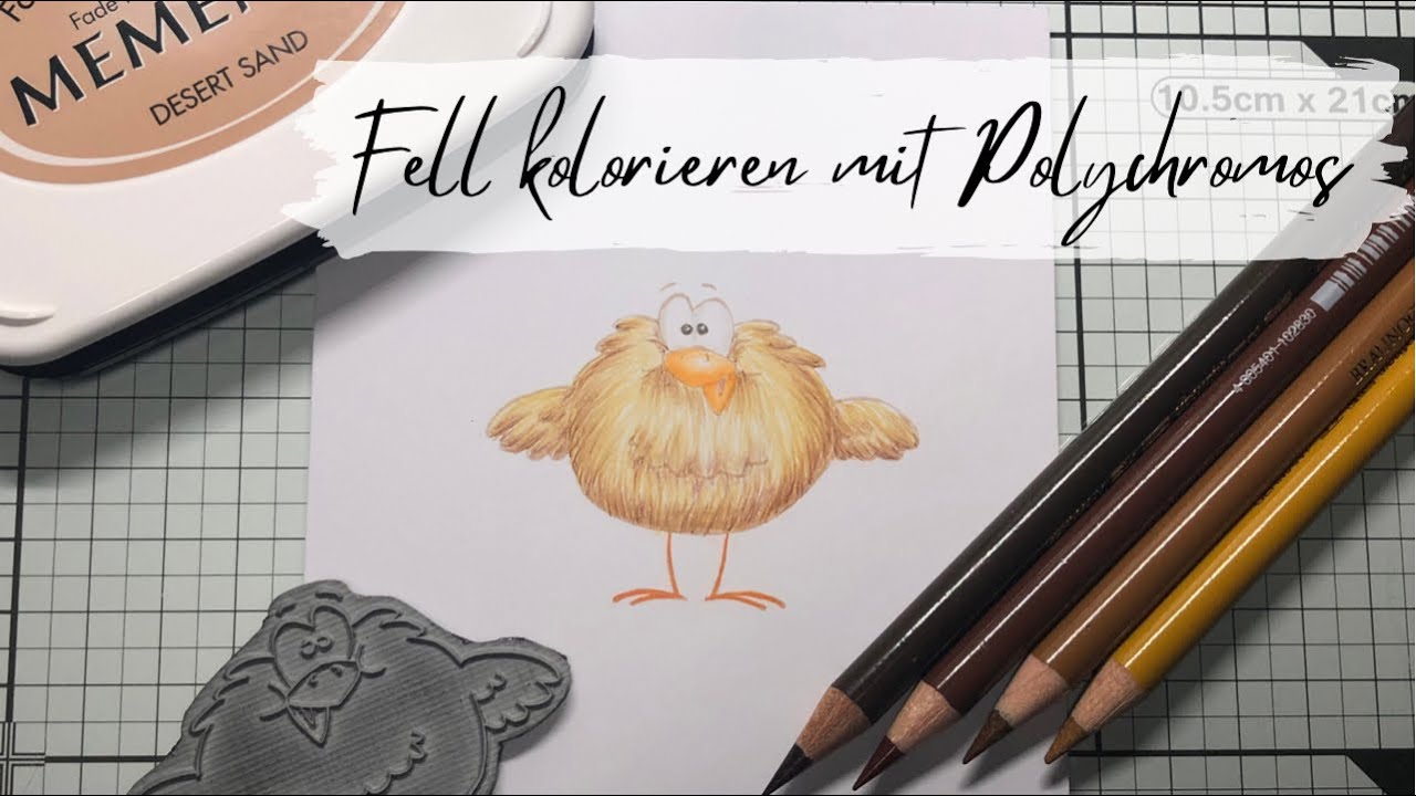 Fell kolorieren mit den Polychromos 🖌 / No Line / Watch me Craft / Kükenfedern kolorieren 🐥 🥰❤️