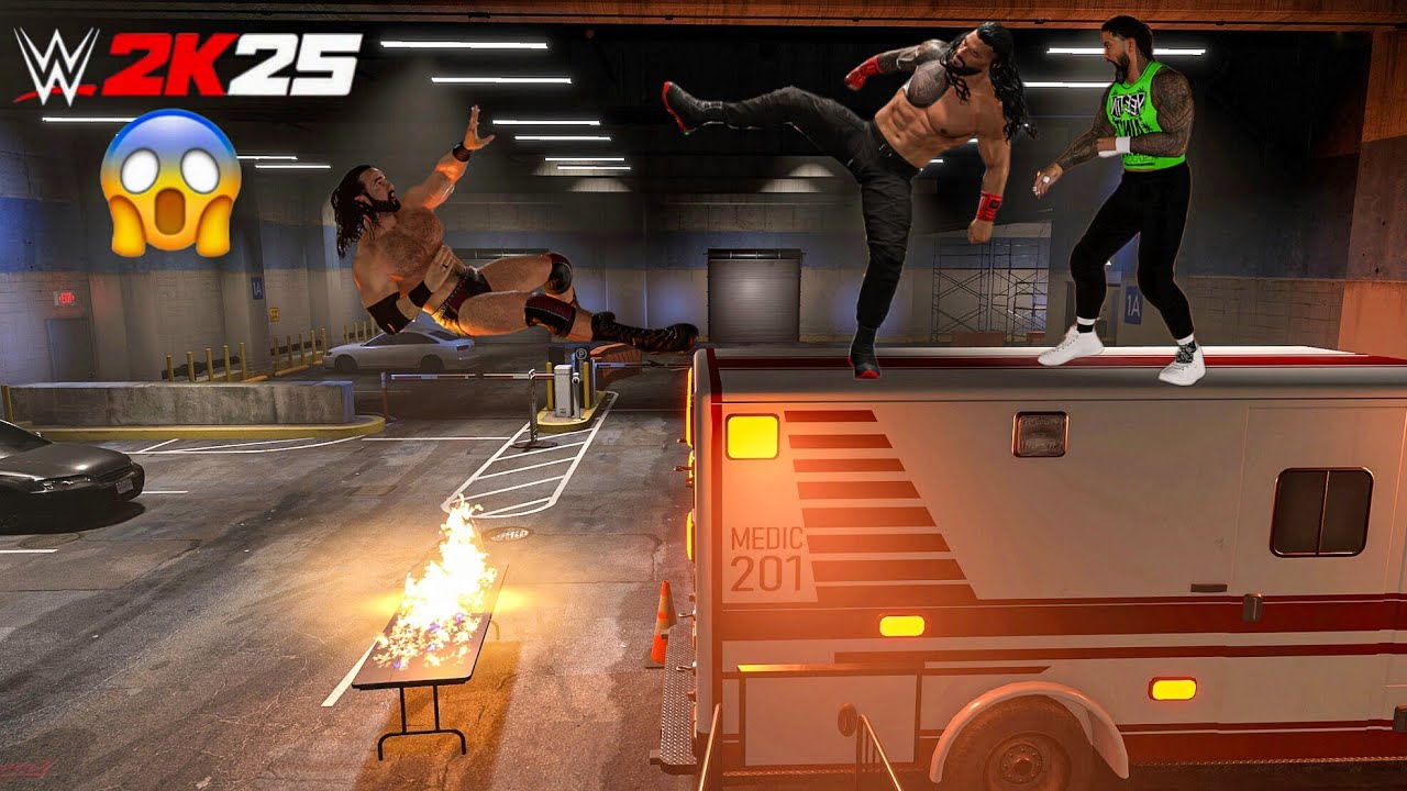 Roman Reigns and Jey Uso destroys Drew Mcintyre at Backstage Brawl | WWE 2K25 Gameplay