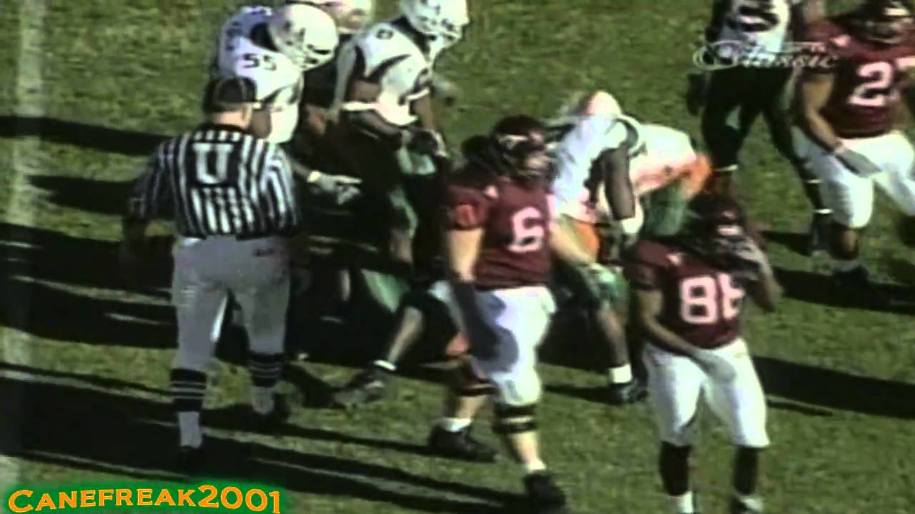 2001 Miami Hurricanes vs Virginia Tech Highlights