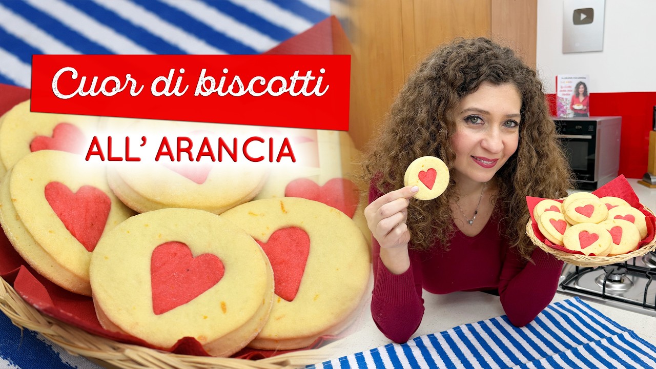 Cuor di biscotti all'arancia: friabili, profumatissimi e super romantici!