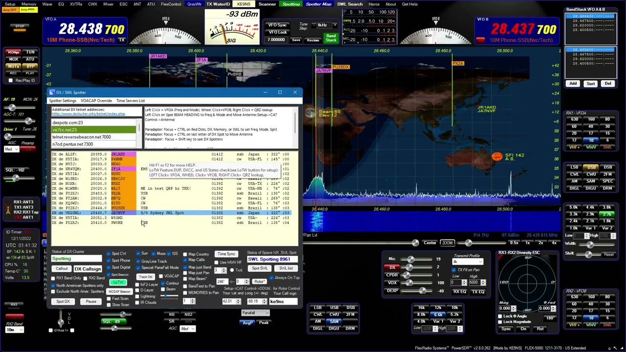 PowerSDR KE9NS DX Spotter (Cluster) Improvements and Recap