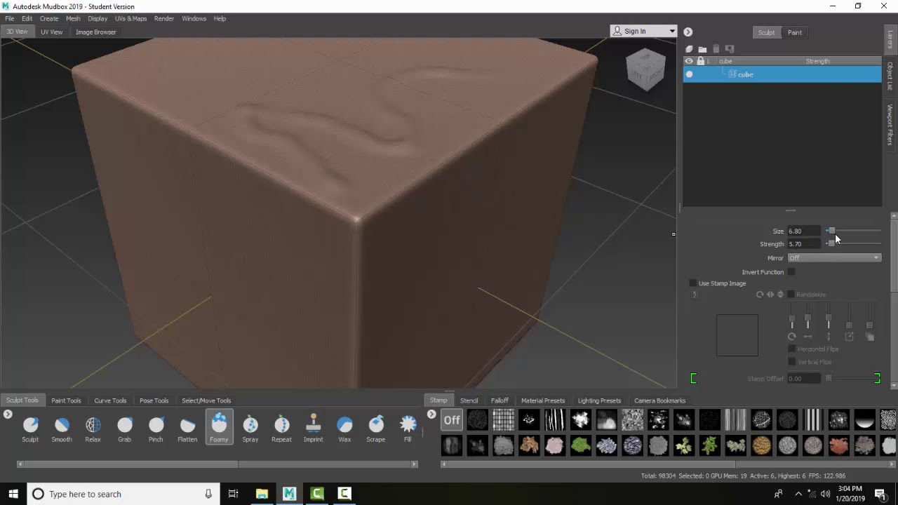 Mudbox 03 15 Sculpt Tool   Foamy