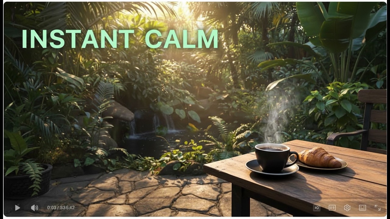 Tropical Garden Ambiance 🌿 Relaxing Piano & Guitar [Botanic Cafe Sen Sok]