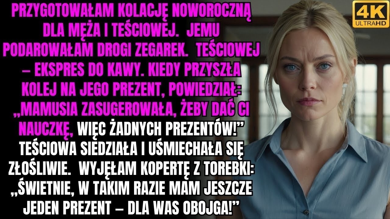 „Postanowiłem dać ci nauczkę, nie będzie żadnego prezentu!” — oznajmił mój mąż w Nowy Rok,