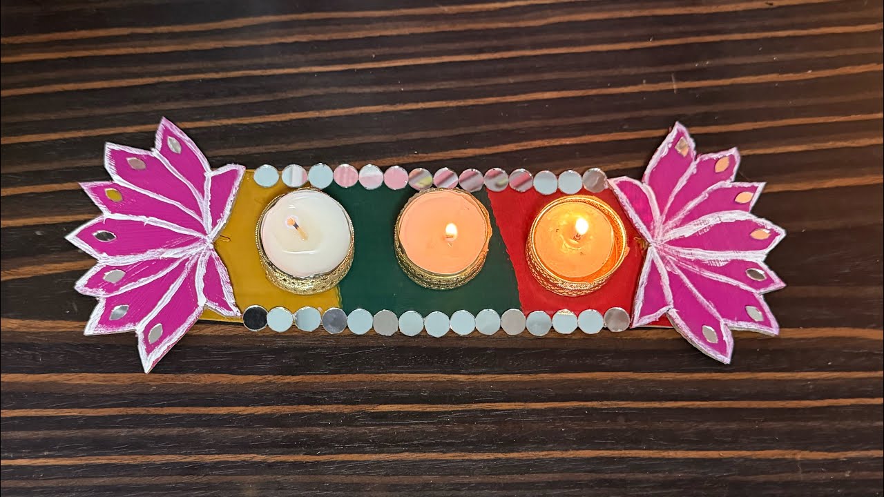 Simple and easy diy craft idea from cardboard! Candle holder making from waste products 