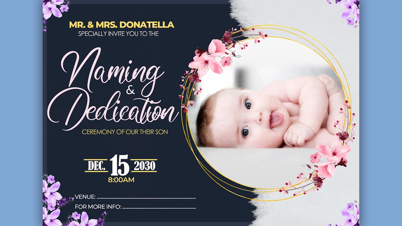 HOW TO DESIGN BEAUTIFUL NAMING CEREMONY INVITATION CARD