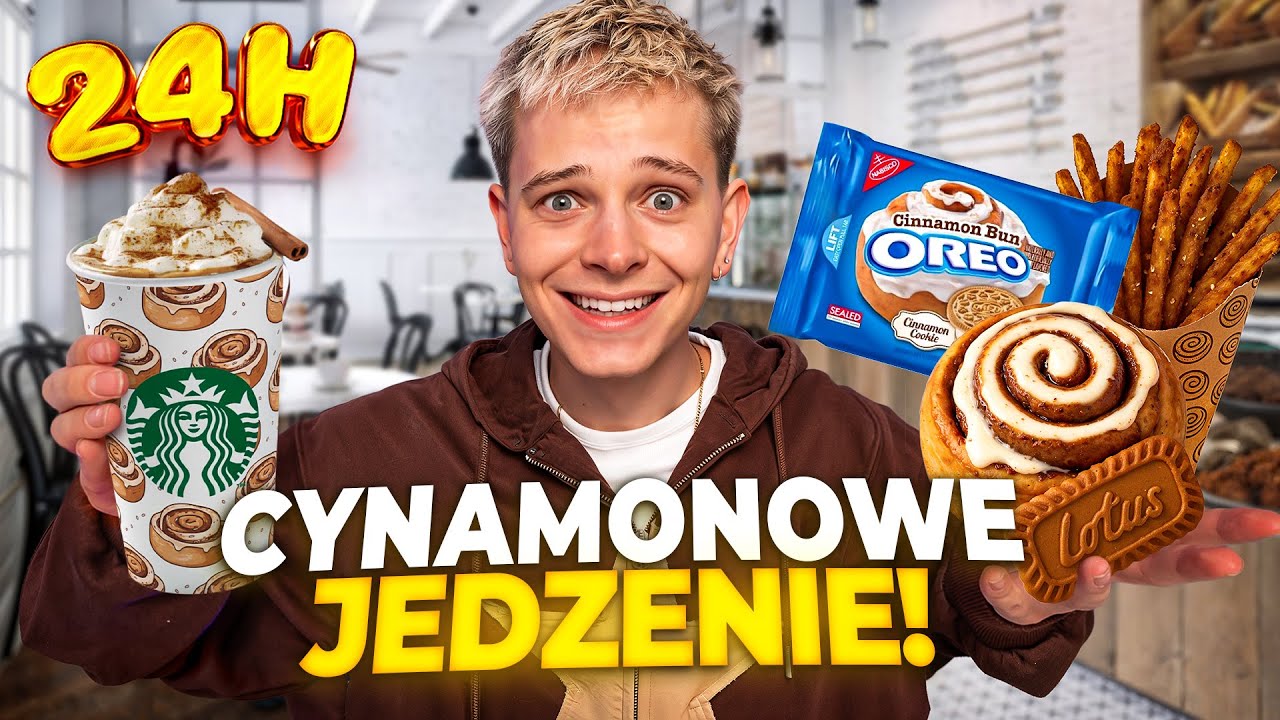 CAŁY DZIEŃ JEM TYLKO JEDZENIE O SMAKU CYNAMONEK 😱 *24h challenge* | Dominik Rupiński