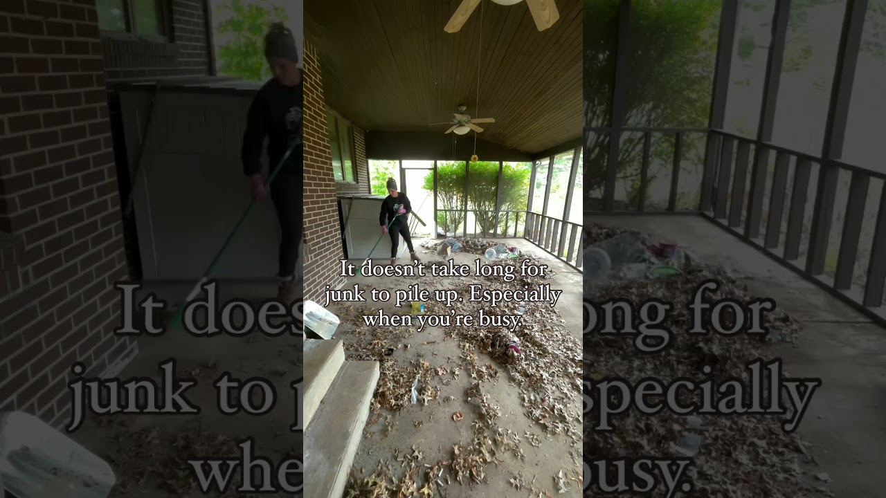 This porch has so much potential, now! #junkremoval #asmr #cleaning #timelapse #october