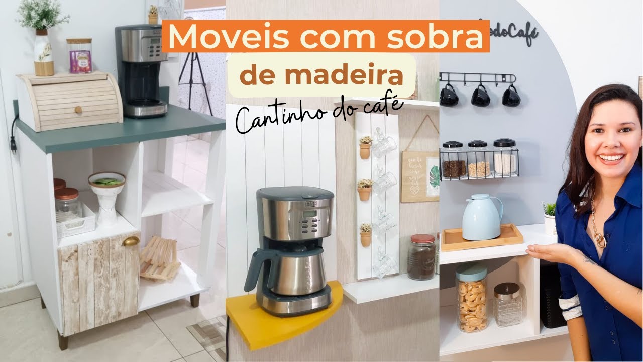 4 cantinho do café que fiz com sobra de madeira- decoraçao baixo custo