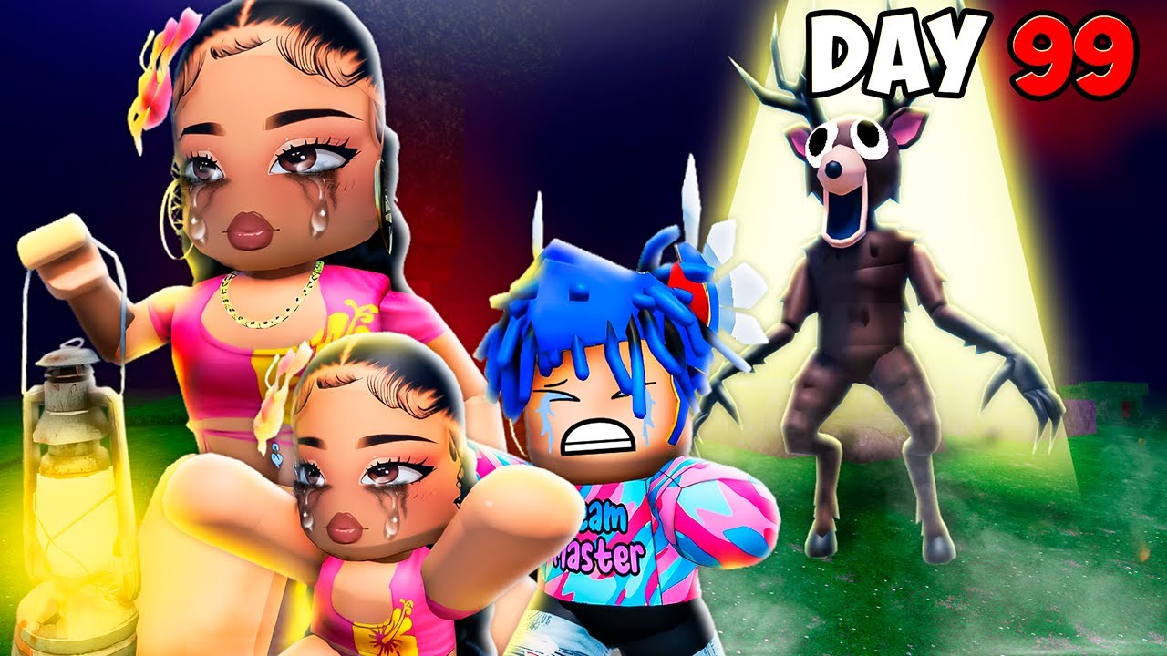 Выживаю 99 НОЧЕЙ в лесу Roblox со своими МАЛЫШАМИ!