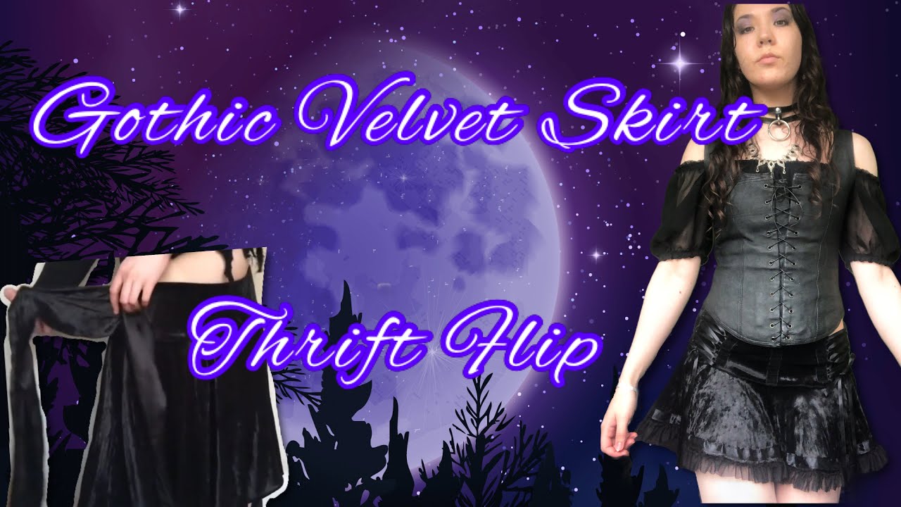 Gothic Velvet Skirt Thrift Flip | Goth DIY | Heidi Hazardous #gothDIY