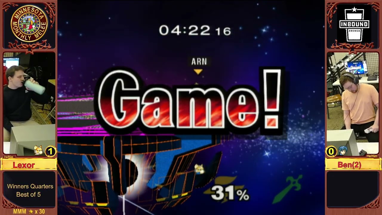 MMM #30 - Top 16 Winners Quarters: Ben(Marth) vs Lexor(Fox)