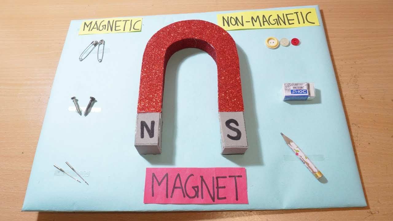 Magnetic and non magnetic school project | Magnet science project | Science project | The4pillars