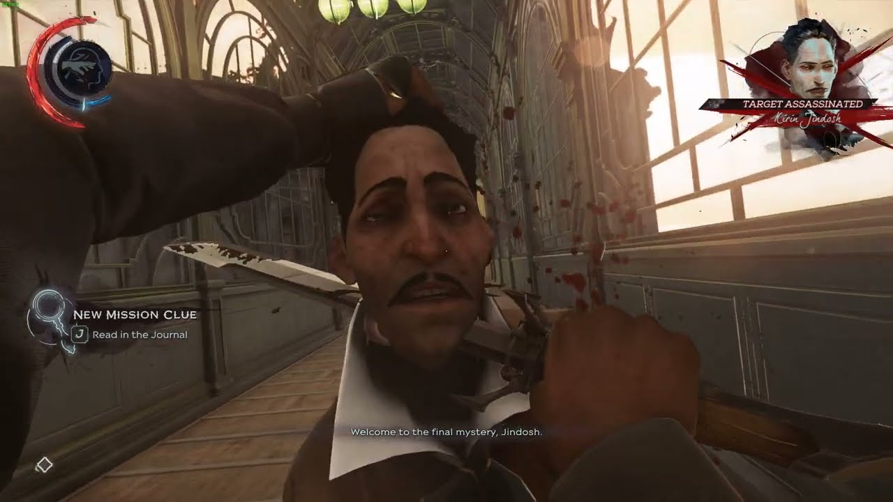 Jindosh underestimates Corvo Attano and then gets kicked in the balls