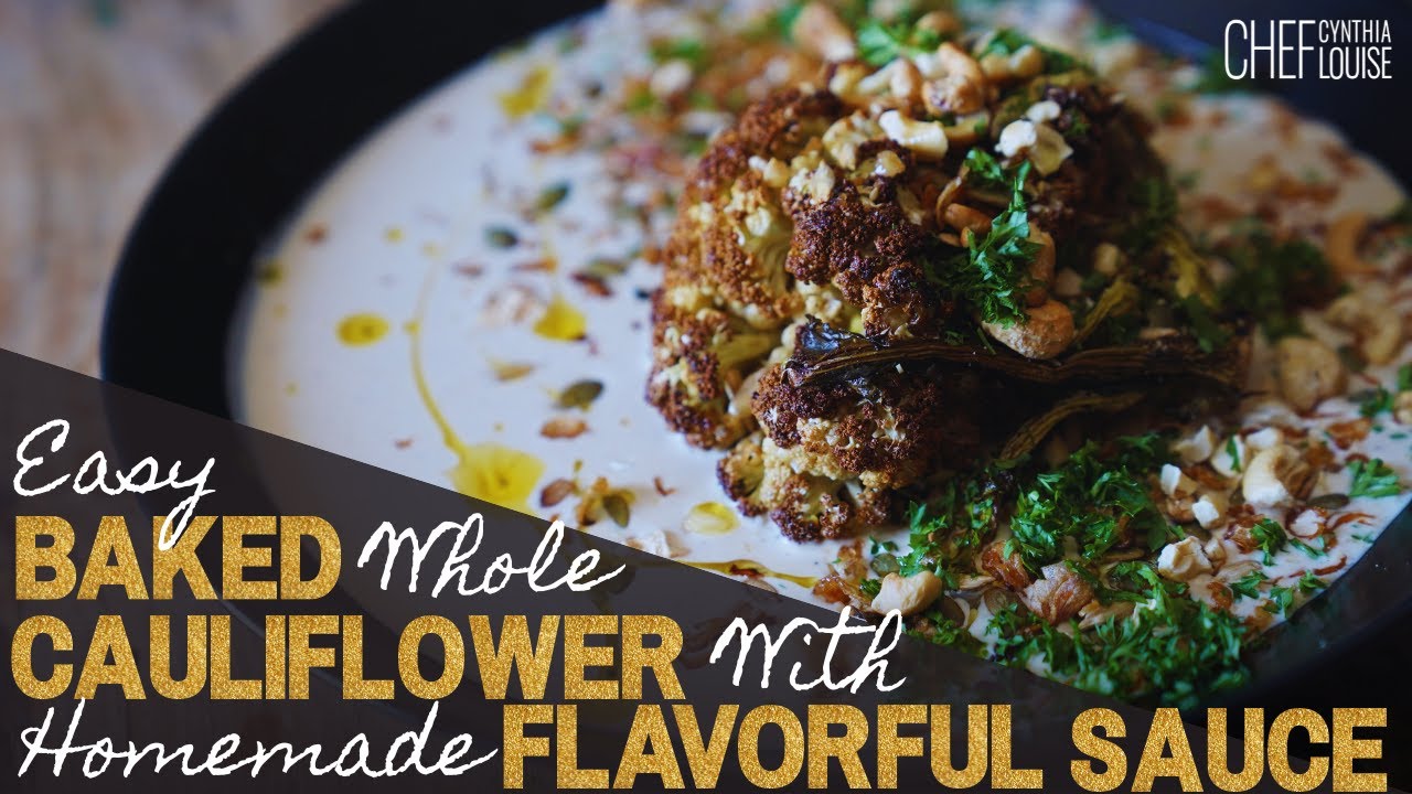 Satisfying Baked Whole Cauliflower with Homemade Flavorful Sauce | Gluten-Free & Easy Recipe