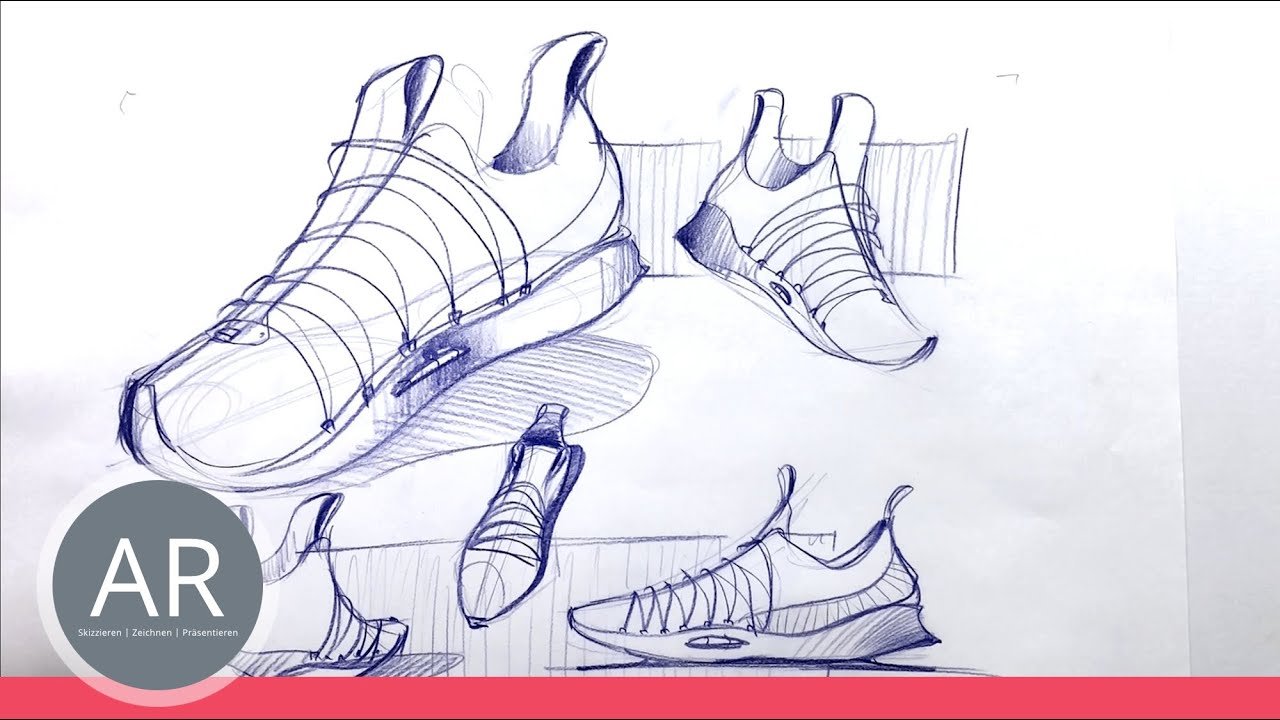 Sneaker Designer werden? Die Zeichen-Techniken für Schuh-Designer. Mappenkurs Modedesign