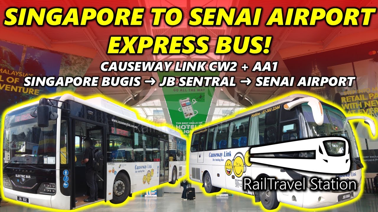SINGAPORE TO SENAI AIRPORT EXPRESS BUS! 🇸🇬🚌🇲🇾🛫 Causeway Link CW2 & AA1 Bugis → JBS → Senai Airport