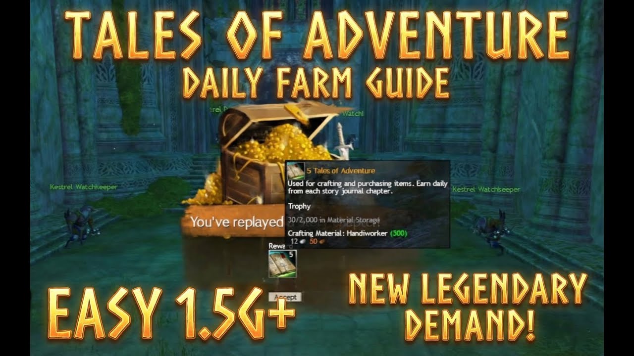 EASY 2 Gold in 5 Mins! 💰 Fastest Daily Story Farm (Tales of Adventure Guide) GW2
