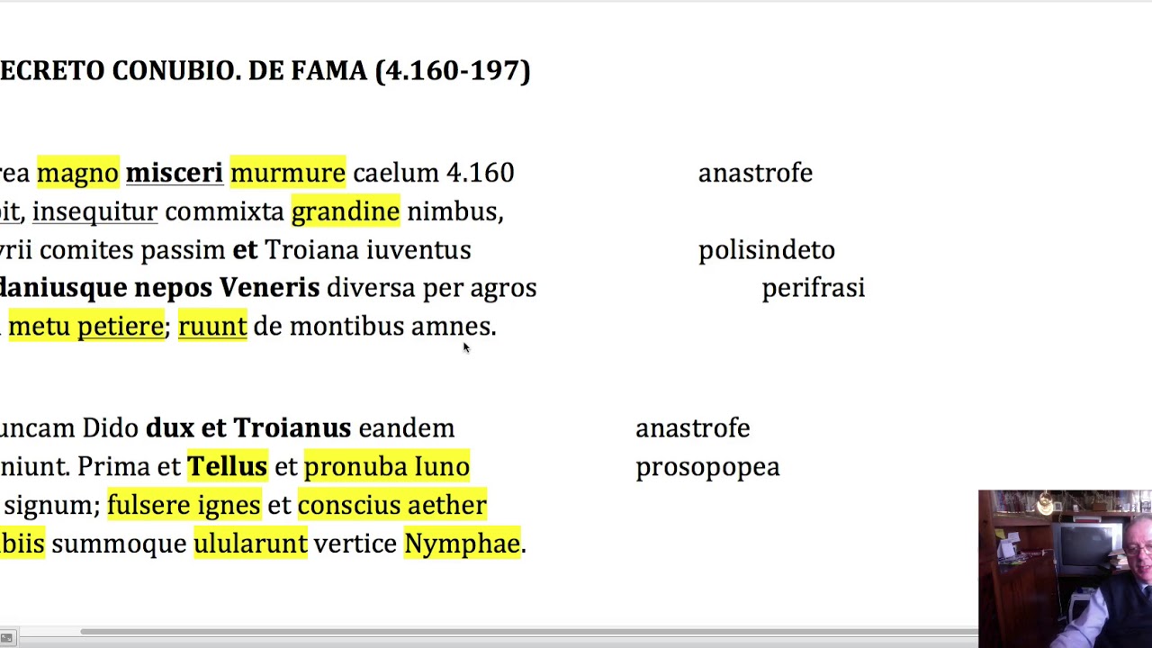 Eneide IV, 160 197, Virgilio  De secreto conubio; De fama