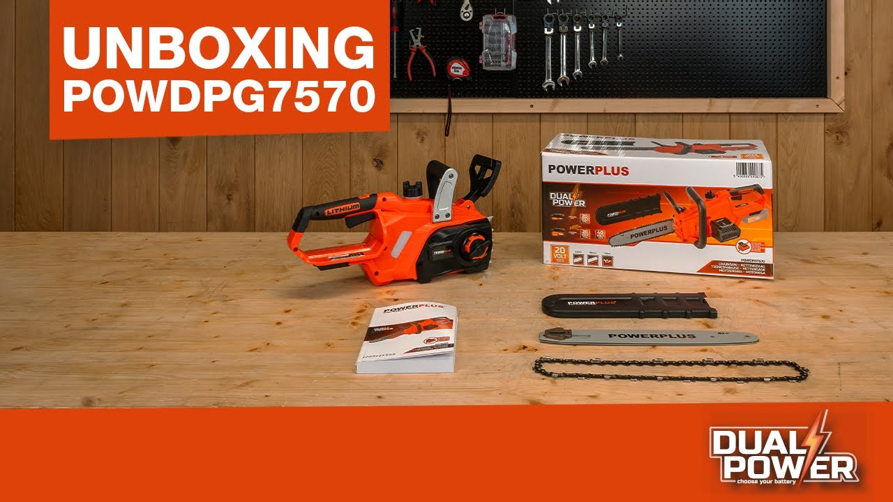 Dual Power - D&eacute;ballage du POWDPG7570 tron&ccedil;onneuse