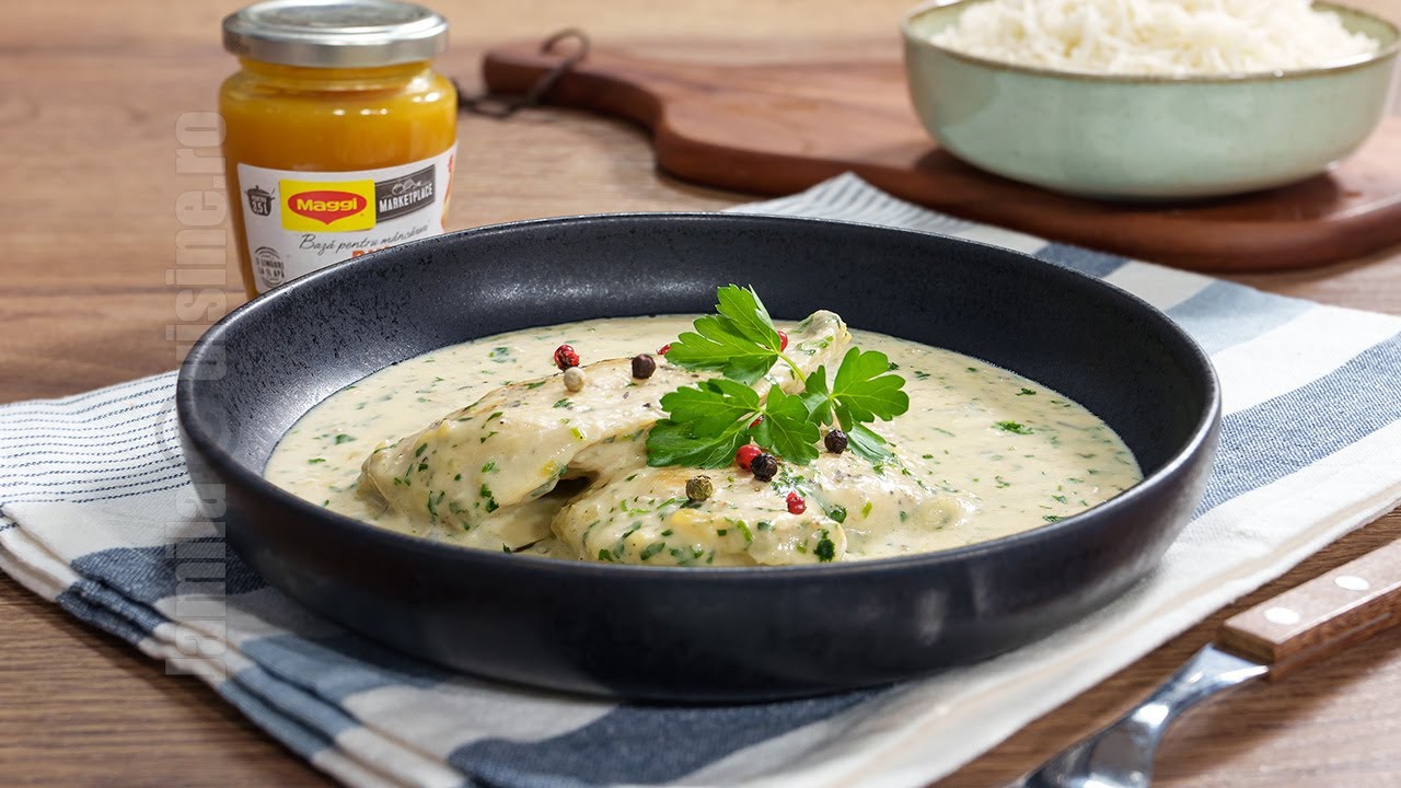 Pui cu sos de gorgonzola, cel mai bun sos alb pentru carnea de pasare | JamilaCuisine
