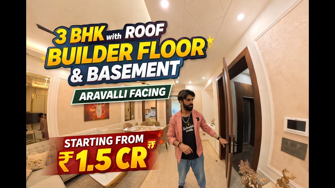 ️Premium Fully Furnished Builder Floor In Gurgaon Aravallis View | 3BHK | 179 Sq yards