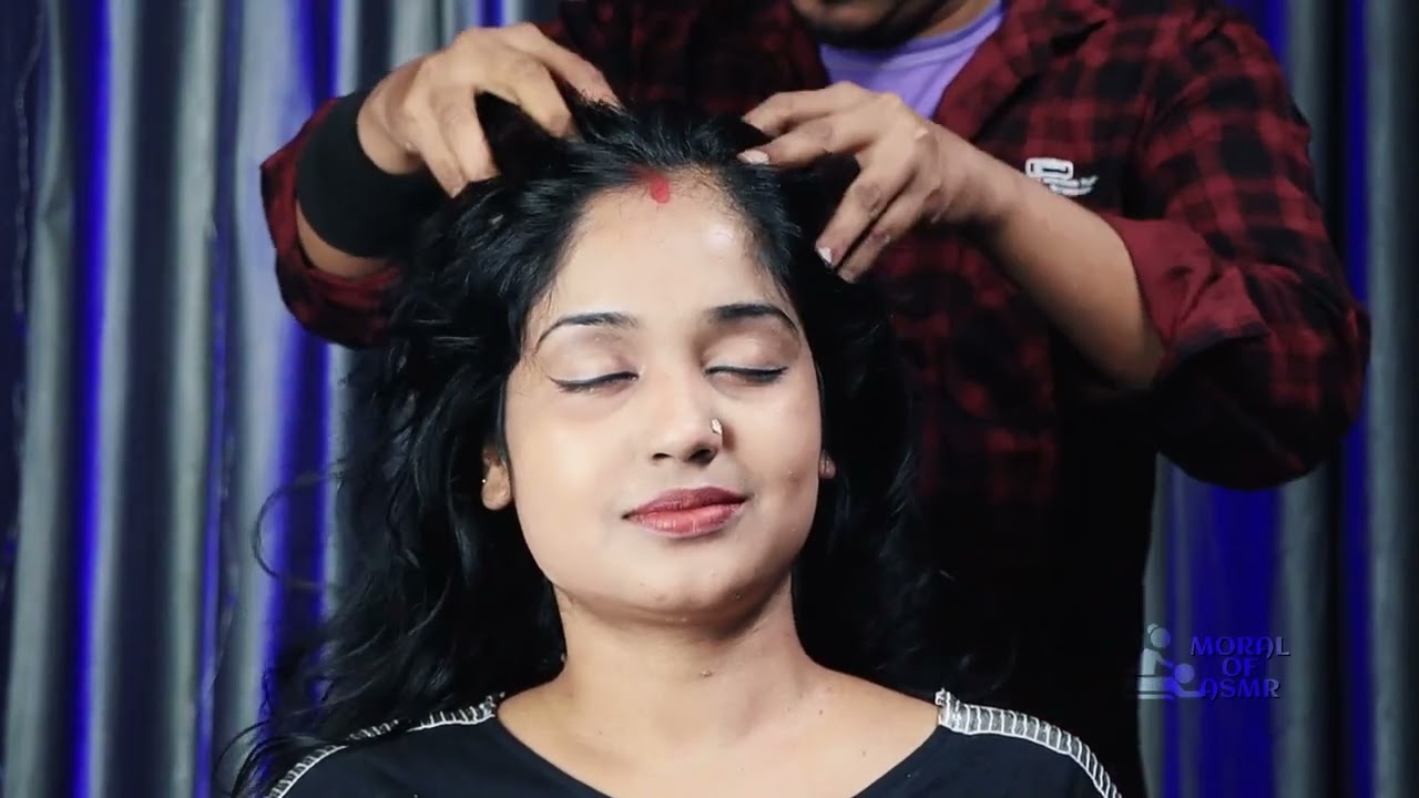 Relaxing Massage For Beautiful Women | Oil Head Massage With ASMR Sound | Moral Of ASMR