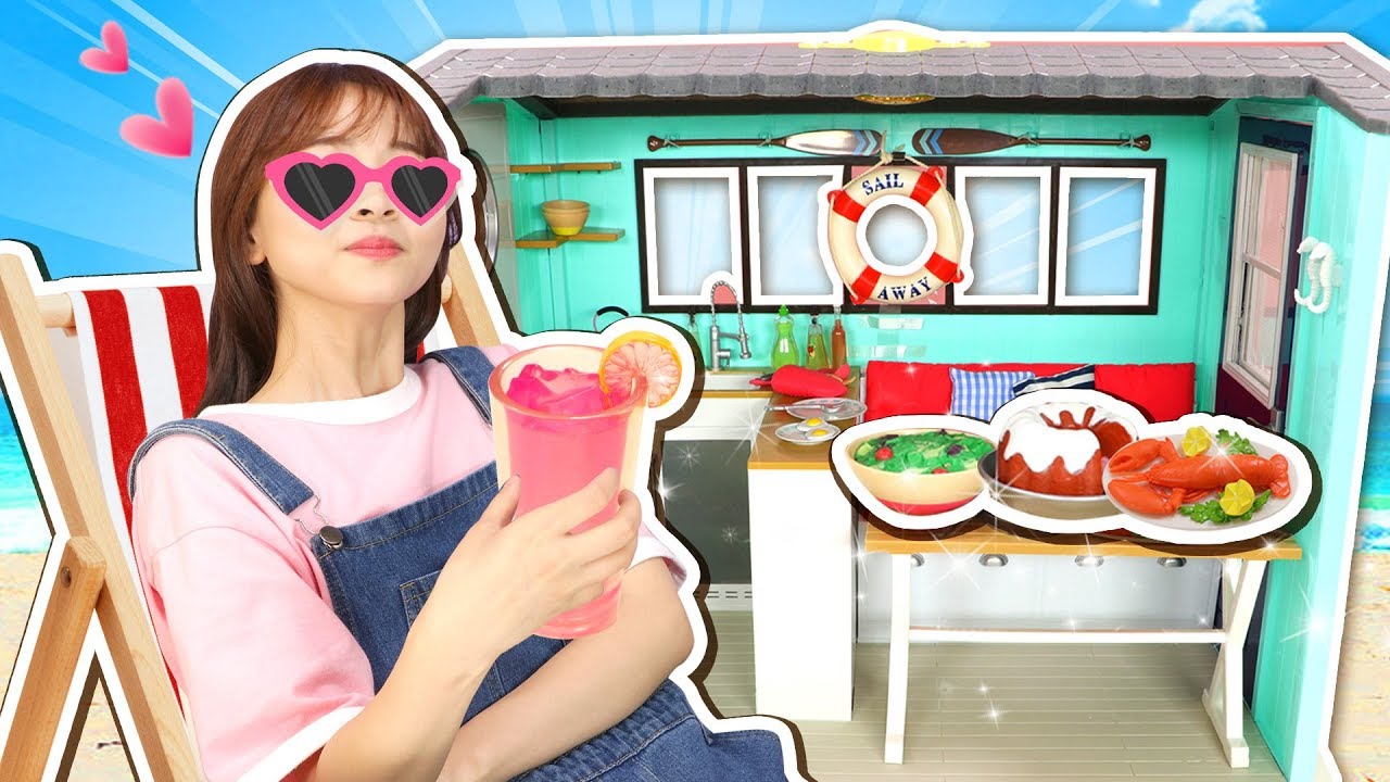 샤오링과 신나는 비치 하우스 장난감 놀이! | Xiaoling toys
