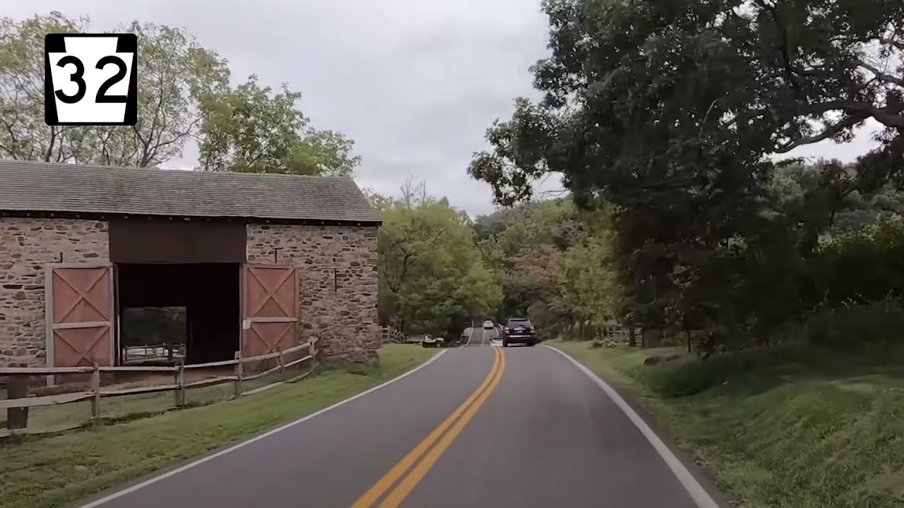 Route 32 from New Hope to Washington Crossing PA Scenic