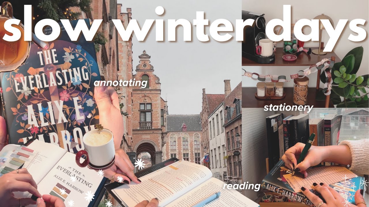 annotating new fantasy read, huge stationery haul, desk reset | slow winter days reading