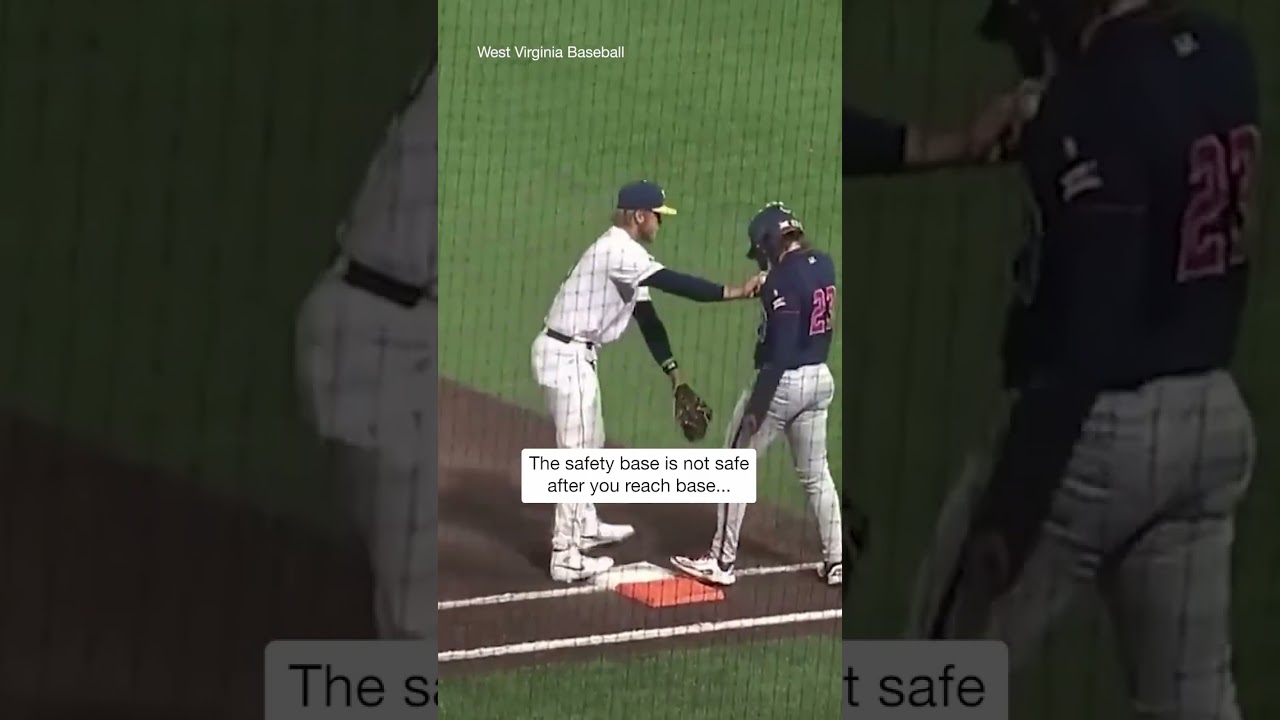 Safety base is not so safe.. ⚾️😅 #baseballszn #baseball #justbaseball #collegebaseball #nohitter