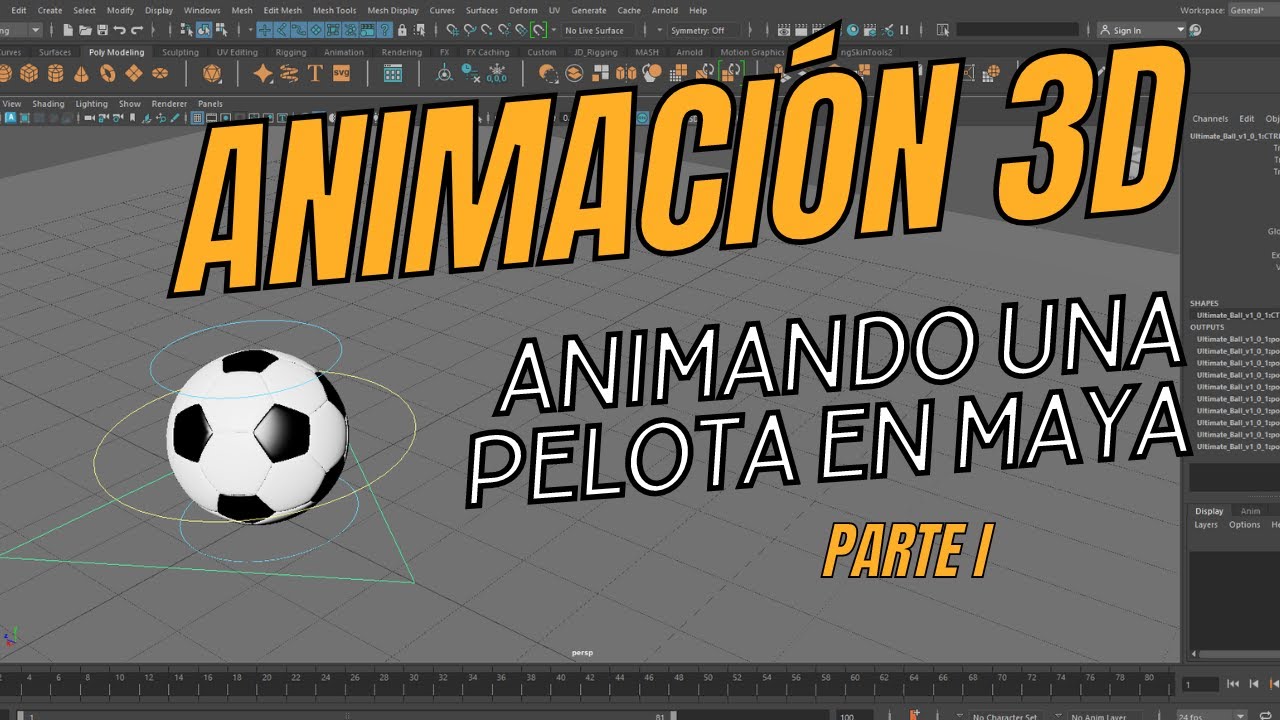Anima una pelota en Maya - Preparando la escena