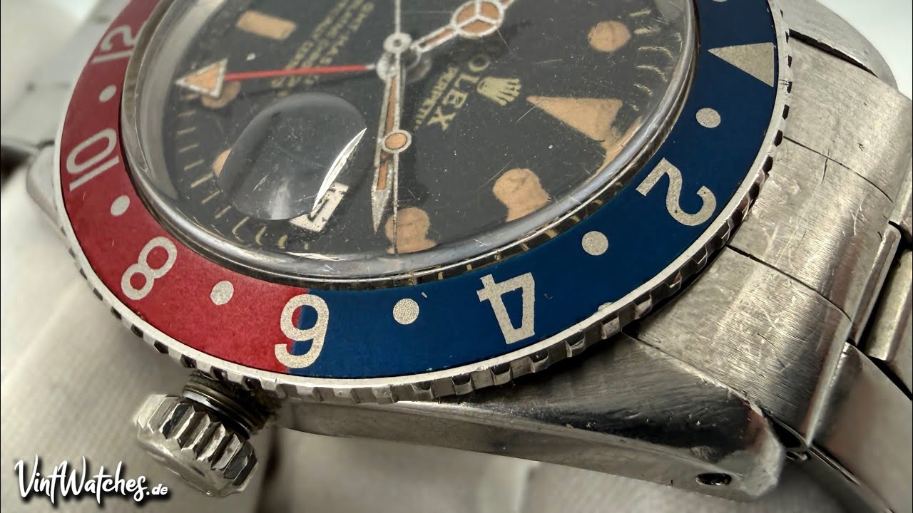 Rare 1958 Rolex Pepsi GMT Master 6542 Restoration - Amazing Transformation - ASMR 