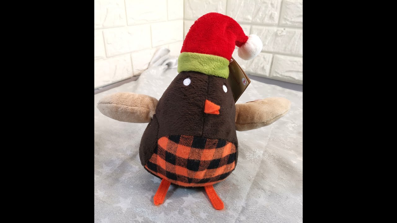 Wilko Animated Electronic Christmas Musical Wing Flapping Robin Plush Toy 9