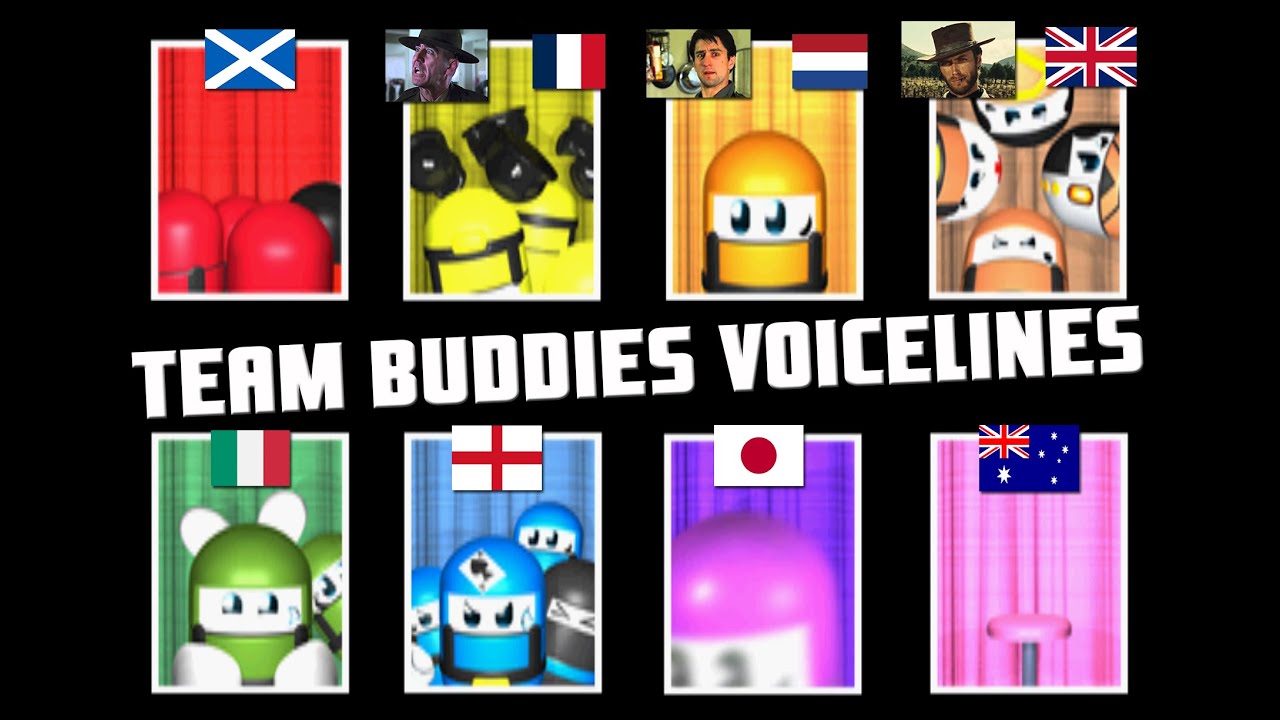 Almost every colored Team Buddies voice line (including unique interactions with each other!)